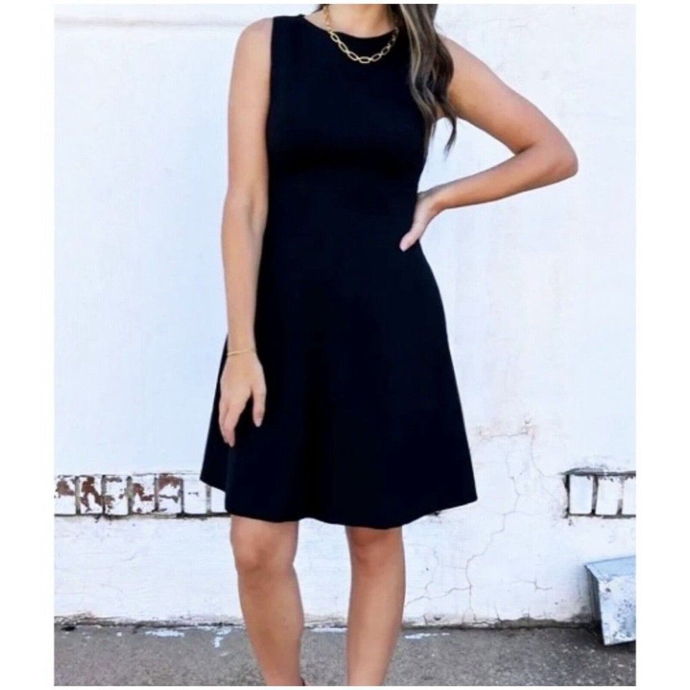 SPANX The Perfect Fit & Flare Dress Sleeveless Slimming Career Black S